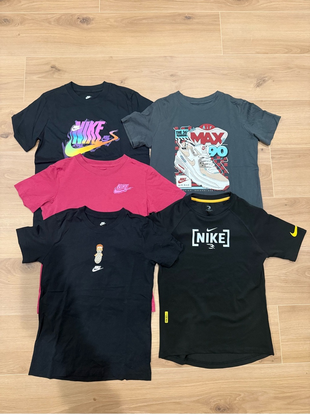 Nike Kids Short-Sleeve Tee Bundle — Black, Pink, Gray